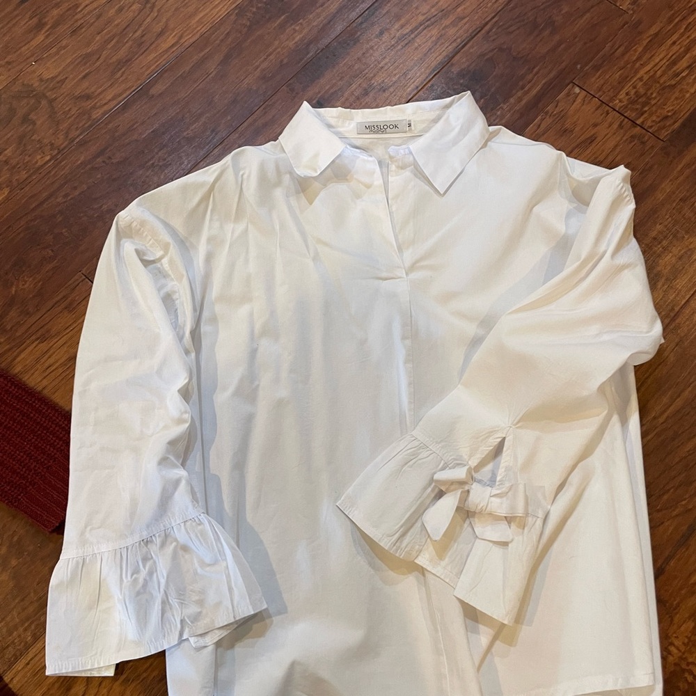 White Cotton blend blouse